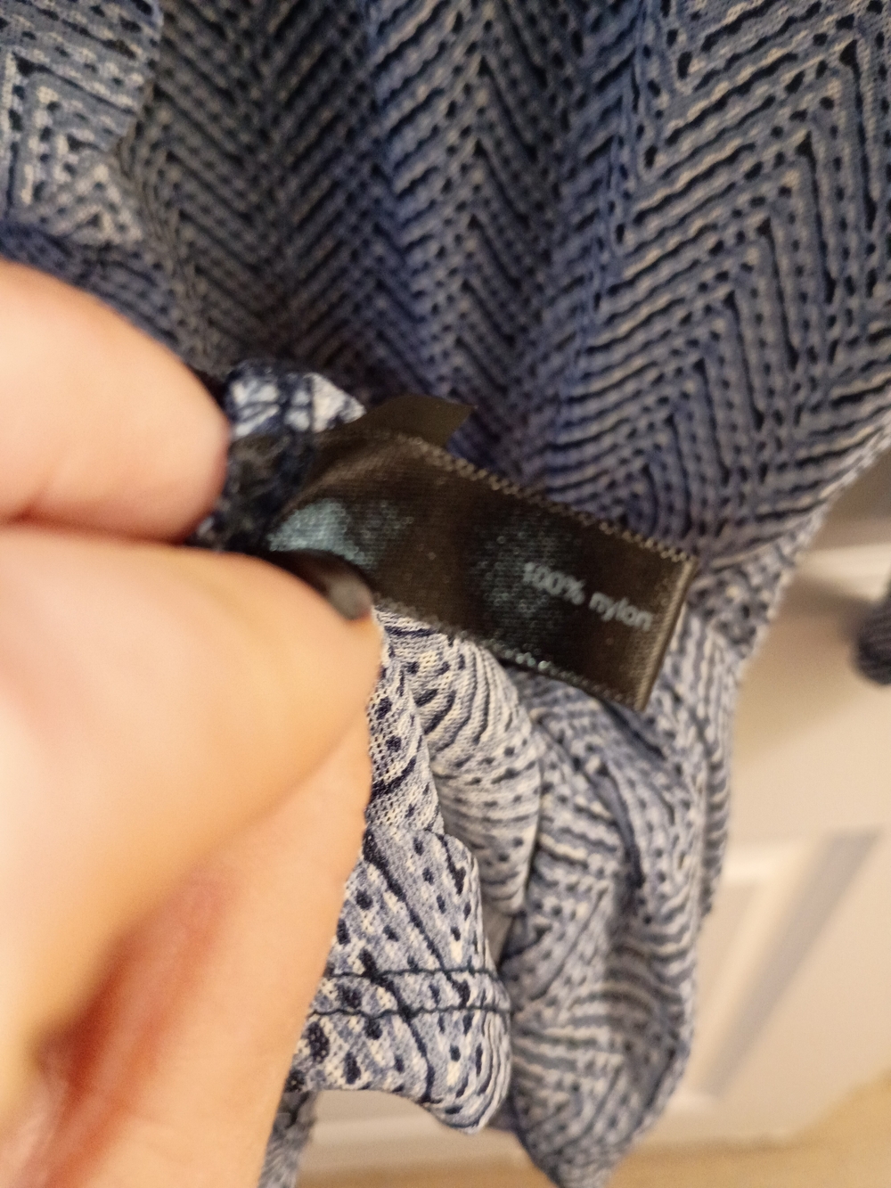The Limited Blue Chevron Ruffle Neck Blouse - Picture 6 of 7